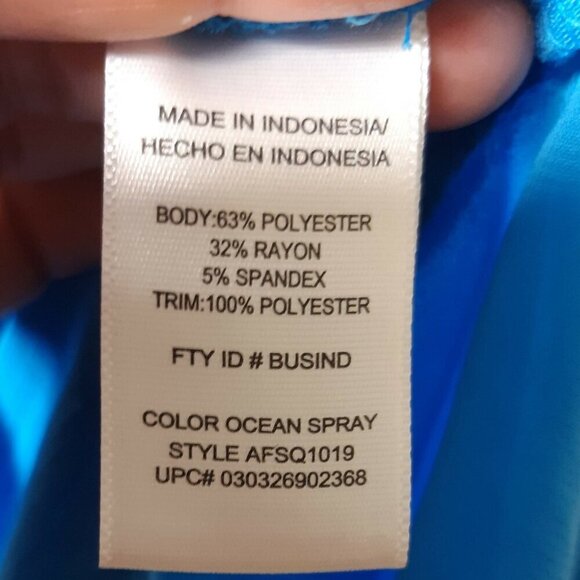 Adrienne Vittadini Women’s Blue Sleeveless Top With Sheer Trim Small. - Picture 6 of 6